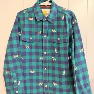 Boden Blue and Green Plaid Shirt